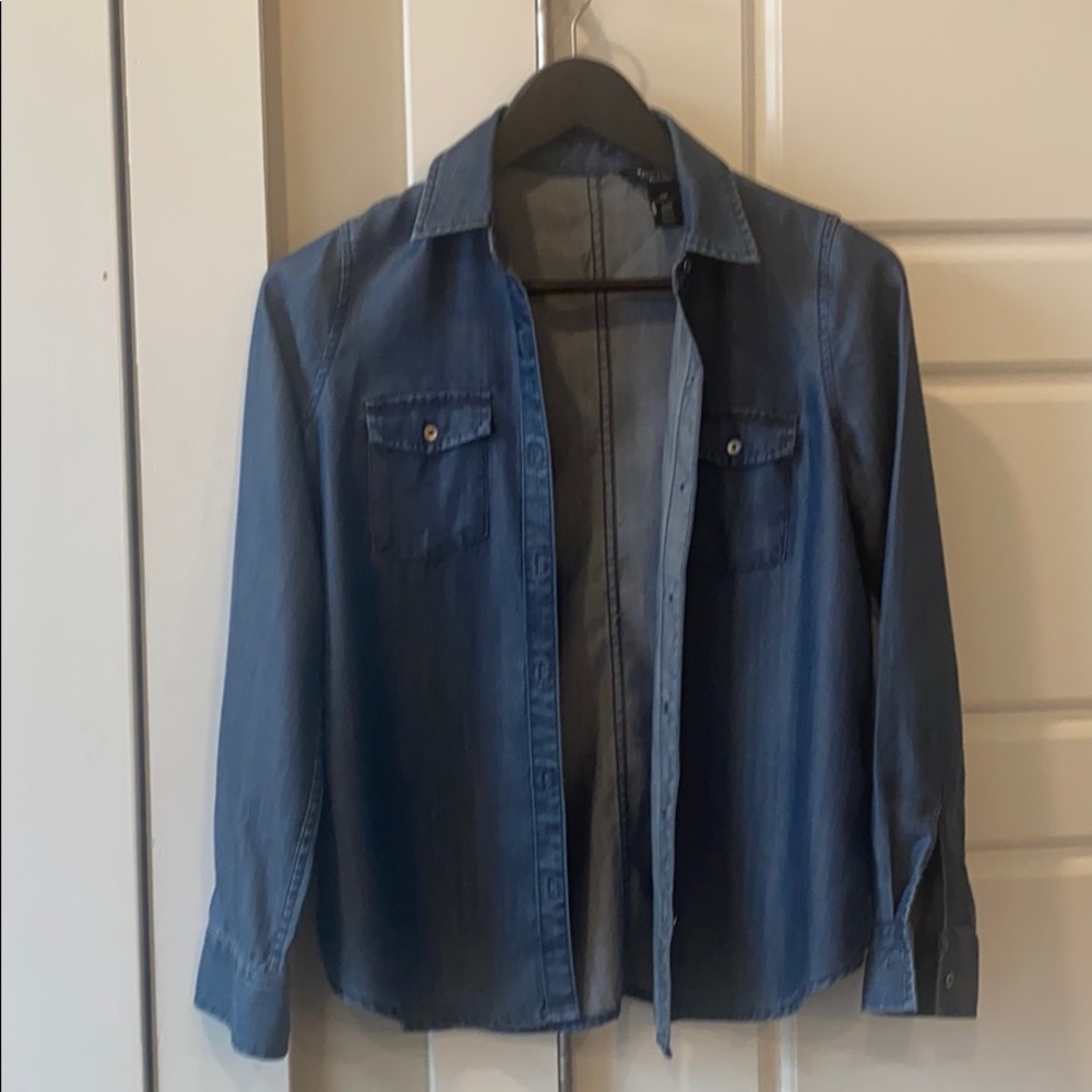 Denim blue long sleeve shirt